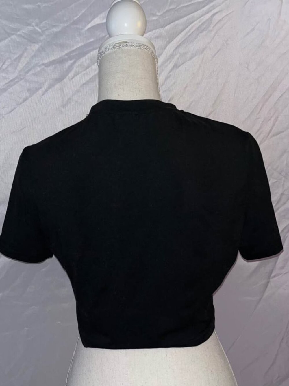 “I’m Cool But I Cry A Lot” Black and Pink Crop Top, Juniors Large - Picture 3 of 6